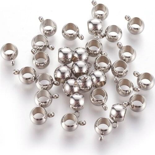 100pcs 201 Stainless Steel Hanger Links Connector Pendant Leather Cord Findings for Jewelry Making DIY Accessories 9x6.5x5mm