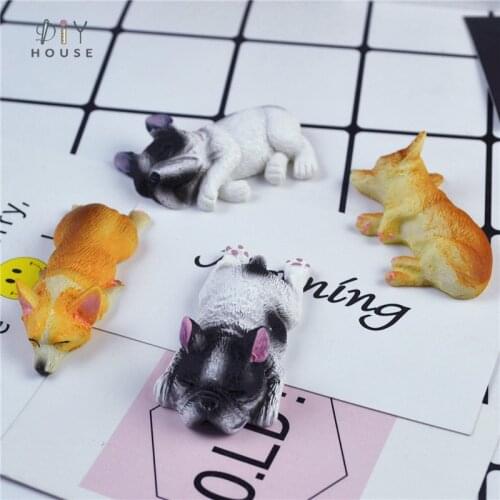 2-10Pcs Simulation Pug/Corgi Dog Flat Back Planar Resin DIY Craft Supplies Home Decoration Accessories Figurines Patch Ornaments