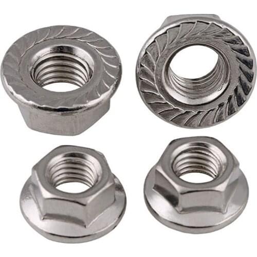 2/5/10pcs Inch 1/4 5/16 3/8 1/2 6-32 8-32 10-24 Unc America Coarse Form Lock Metal Heavy Prevailling Torque Flange Hexagon Nut
