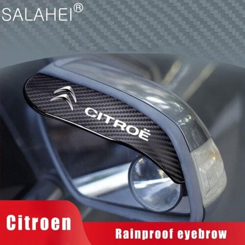 2Pcs Car Rear View Mirror Sticker Rain Guard Rearview Mirrors Cover Carbon Fiber Texture For Citroen C4 C3 C5 C1 C2 Berlingo