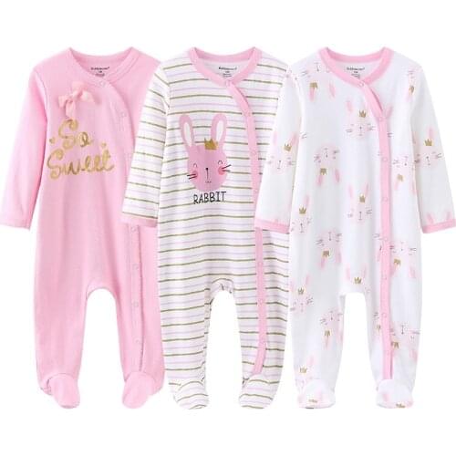 2021 Baby Boy Clothes Sets Print Full Sleeve Winter Romper Clothing Set 0-12M Cotton Cartoon Newborn Baby Girl Clothes Ropa bebe