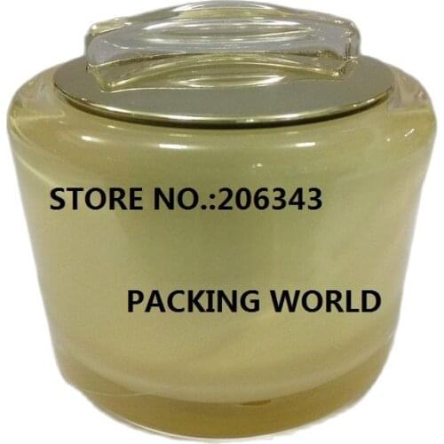 50G yellow acrylic cream jar plastic pot for essenced/moisturizer/night cream/eye cream/gel cosmetic packing