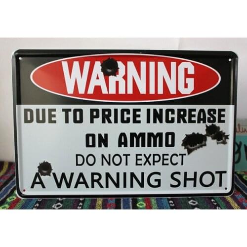 50pcs/lot Metal Sign shabby chic A warning shot Tin signs Tin Metal Coffee Bar Restaurant Shop Decorative K-20 Mix order 20*30 C