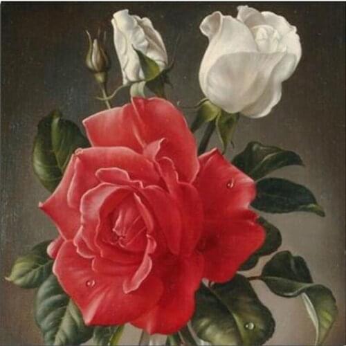 5D Diy Diamond Painting Cross Stitch 3D Diamond Embroidery Red Flower Needlework Diamond Mosaic Kit Pictures Of Rhinestones Rose