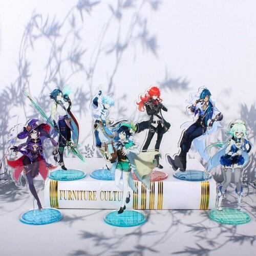 16CM Genshin Impact Game Anime Figure Acrylic Stand Model Toy Hutao Tartaglia Xiao Qiqi Action Figures Decoration DIY Collection