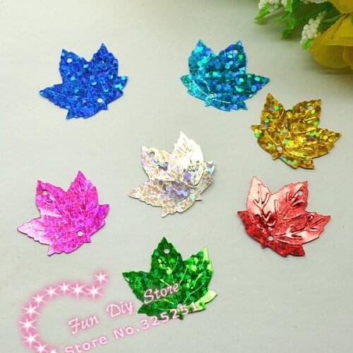 Maple leaf sequins plastic material paillette for decoration 22*22mm 100pcs/lot