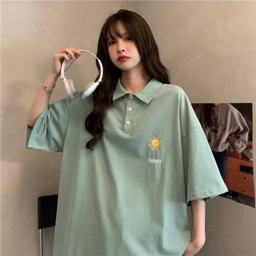 Kawaii Weather Icon Woman Polo T-Shirt Oversized t-Shirt Lgbt Short Sleeve t-Shirts Couples t-Shirt Korean Aesthetic Clothes y2k