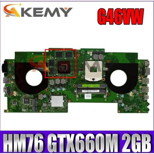 G46VW Mainboard HM76 GTX660M 2GB N13E-GE-A2 For Asus Laptop Motherboard REV2.2 PGA989 60-NMMMB1100-E02 100% Tested free shipping