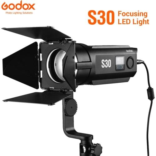 Godox S30 30W Focusing LED Photography Continuous adjustable Light Spotlight With Barn Door for Professional Photography