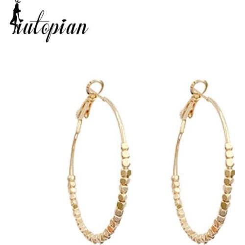 Iutopian New Arrival Fashion 4CM Small Ball Hoop Earrngs For Women S925 Needle Anti Allergy Gift Party Jewelry #HJ050