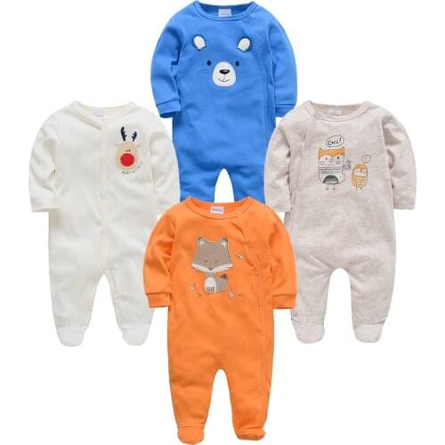 Kavkas Baby Boy Winter Clothes Fashion Long Sleeve 100%Cotton Rompers Cartoon Printing Baby Boy Jumpsuit bebe fille naissance