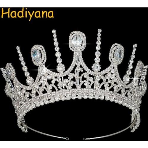 Hadiyana Bridal Tiaras Wedding Crowns Copper Top Quality Handmade Wedding Crown For Women Lady Hair Accessories Box Pack BC3778