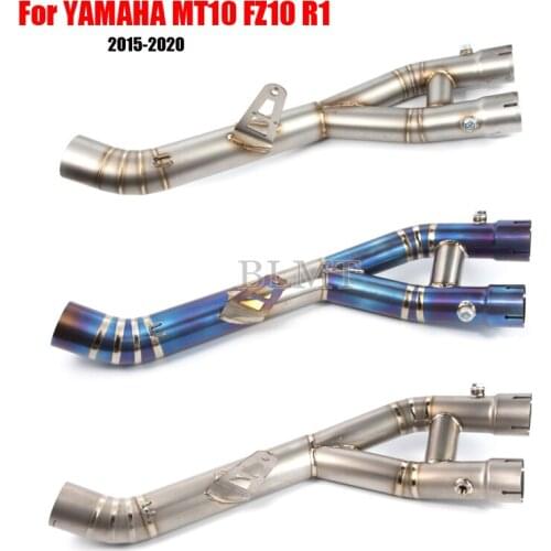 Modified Motorcycle Exhaust Pipe Escape Moto Front Mid Link Tube Slip-on For Yamaha mt10 R1 YZF-R1 MT-10 FZ-10 2015-2019