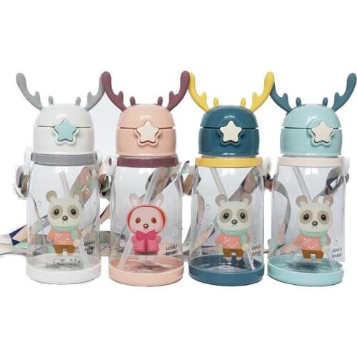 Baby Sippy Drinking Cups Kids Toddler Newborn FeedingTraining Drinking Bottles Children Travel Outdoor Portable Drinker With Str