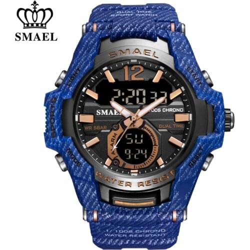 SMAEL New Military Mens Sport Watches Top Brand Luxury LED Men Waterproof Luminous Watch Date Analog Digital Quartz Wrist Watch