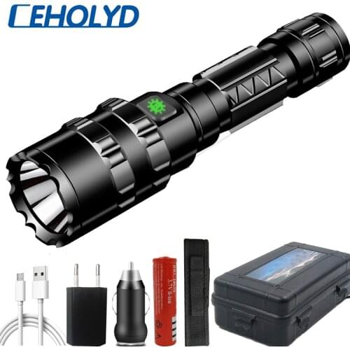 CEHOLYD LED Flashlight L2 10000 Lumens Professional torch for Tactical Hunting Fishing Light USB Rechargeable Waterproof