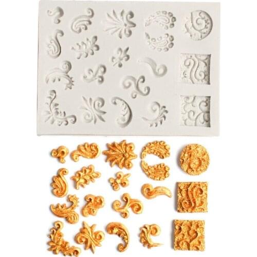 Patterned Photo Frame Sugar Turning Silica Gel Mold Cup Cake Decoration Edge Mold G003