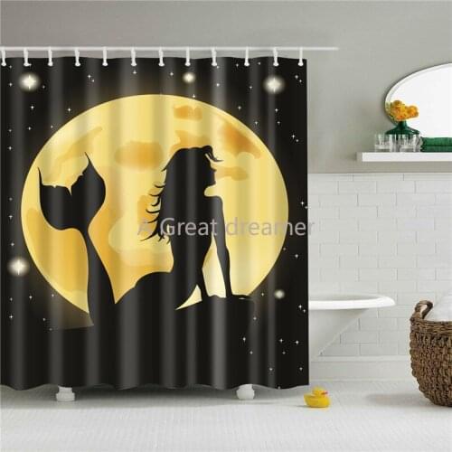 3D Waterproof Shower Curtain Bathroom Funny Sexy Mermaid Bathtub Polyester Cat Bathroom Curtain With Hooks Adults For Home