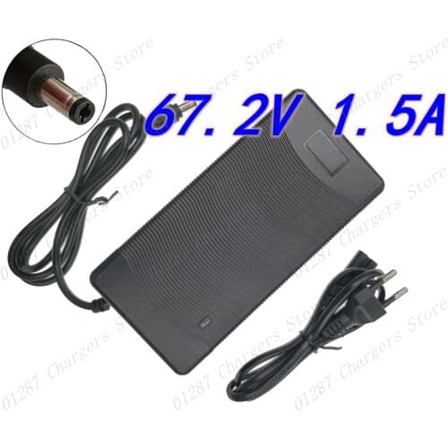 67.2V 1.5A charger 60V 1.5A power adapter For 60V 16S Lithium Li-ion e bike bicycle electric bike battery