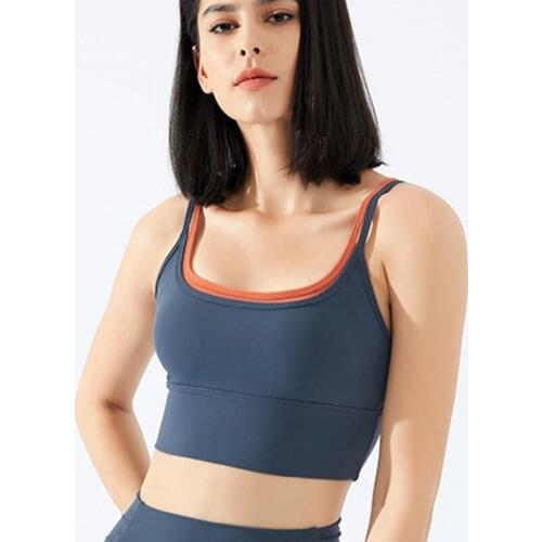 Women Yoga Shirts Sexy Fitness Sports Bra Yoga Tank Crop Top Shockproof Push Up Bras Jogging Running Vest Gym Shirt