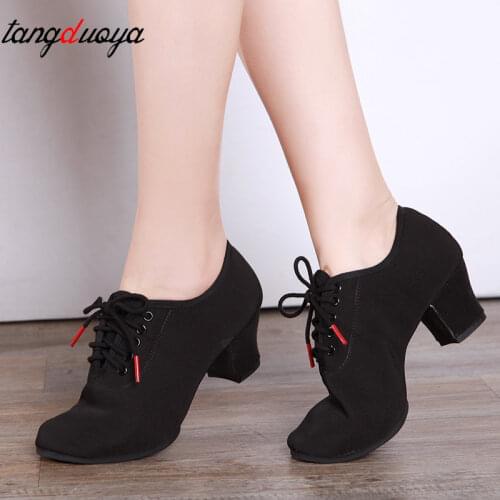 Jazz dancing shoes for women closed latin ballroom dance shoes sneakers women modern tango dance shoes low heel