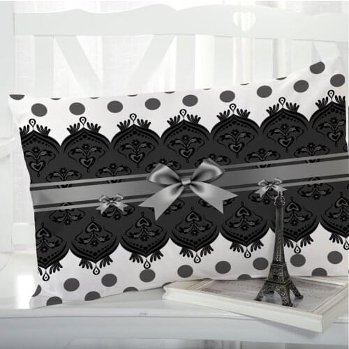 1pc Pillow cover Pillow case Bedding Pillowcase Pillow covers decorative for home 3D HD Print Simple Bowknot black
