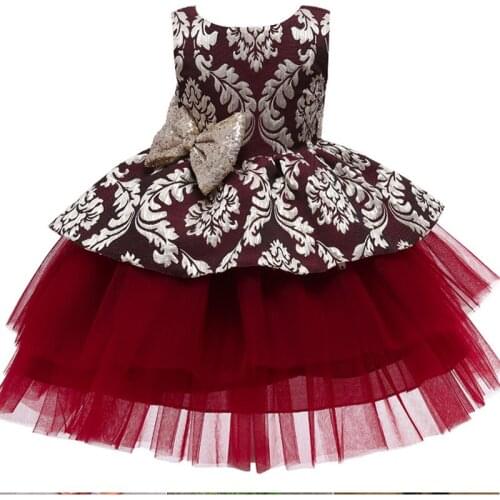 1st Birthday Party Evening Dress Infant Vestidos Elegant Flower Princess Newborn Wedding Ball Gown Baby Girl Clothes 0 to 2 Year