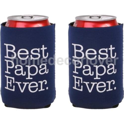 2pcs Best Papa Ever Beer Can Holder Cooler Fathers Day Gift Christmas Party favour decoration
