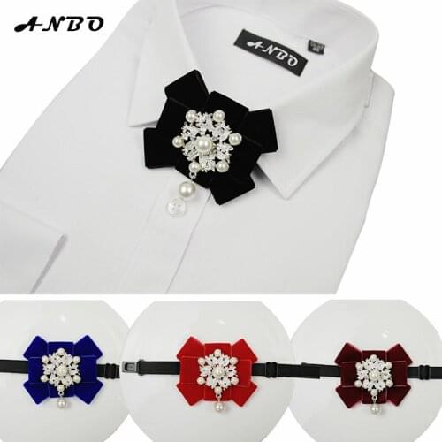 Free Shipping New Male mens FEMALE woman fashion casual Bow tie velvet diamond collar flower girl Korean grooms wedding stage
