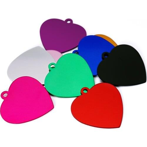 20pcs/lot Pet Dog Tag Custom Dog Collar Accessories Tags Puppy Dog Cat Name Phone Tag Personalized Engraved Heart Shape