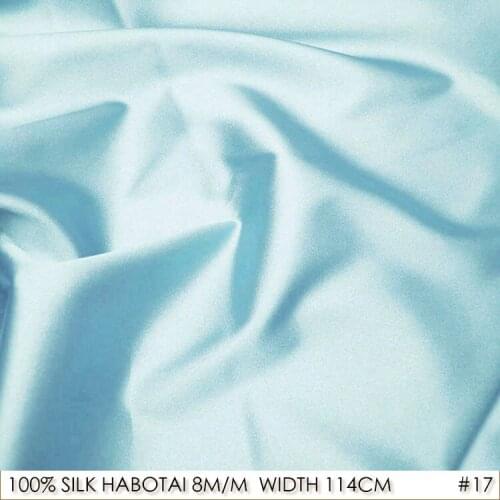 CISULI SILK HABOTAI 114cm width 8 mm/100% Silk Fabric Sewing Material Textile Fabric Manufacture Wholesale Light SkyBlue NO 17