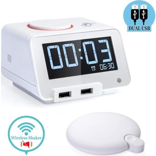 Homtime vibration table speakers alarm clock bed bass Shaker Bluetooth Speaker USB chargers clock for deaf Heavy Sleepers