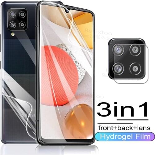 3in1 Front Back Hydrogel Film For Samsung Galaxy A42 5G A426B A 42 galaxi A42 Camera Lens Screen Protector Not Protective Glass
