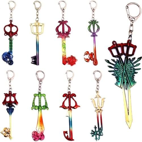 Game Kingdom Hearts Keychain Men Colorful Metal Model Knife Weapon Key Chain Car Women Cosplay Jewelry Bag Pendant 2019 llaveros