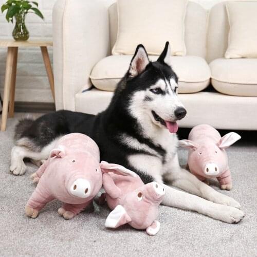 Pink Pig Dog Toy Durable Pet Dog Bite Toy Canvas Dog Training Interative Toy Chew Sleeping Pillow Small Pet Rope Toys