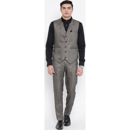 Handsome Gray Business 2 Piece Beach Wedding Tuexdos Formal Prom Suit Party Blazer (Pants+Vest) Streetwear Custom Made