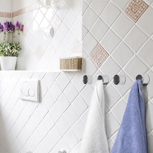 1pc Creative Chrome-plated Push-in Towel Holder Hook Self-adhesive Cloth Clip Rag Rack Kitchen Bathroom Storage Accessories