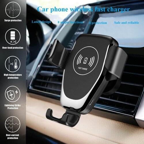 Gravity-sensing vehicle-mounted wireless quick charging bracket navigation bracket air outlet mobile phone bracket