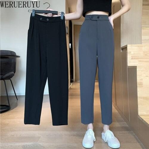 WERUERUYU Summer Womens Suit OL Formal Pants Office Ladies ' Work Solid Trendy Trouser