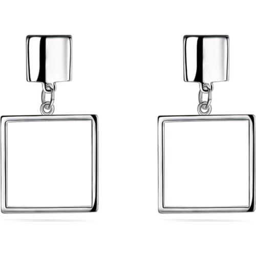Garilina Fashion Simple Silver Color Square Earrings For Women E2205
