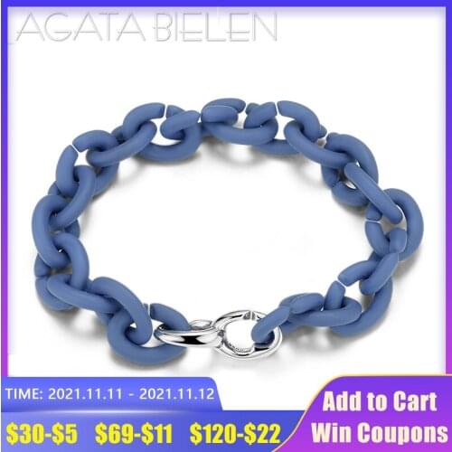 Fashion Bracelet Men Women Jewellery DIY Bracelet Hard Rubber Ocean Blue Chain Bracelets Top Quality Exquisite Heart Bead