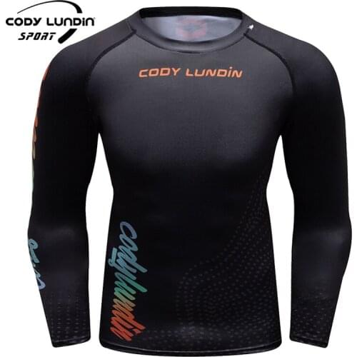 Mens Compress Winter Full Printing Fitness Mens Long Sleeves Rash Guard Fashion Gym T Shirt