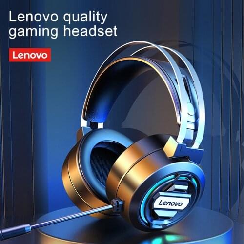 Lenovo H401 Headphone USB Wired Over-Ear Gaming Headset With Microphone Over Ear Earphones with RGB Light for Game Players
