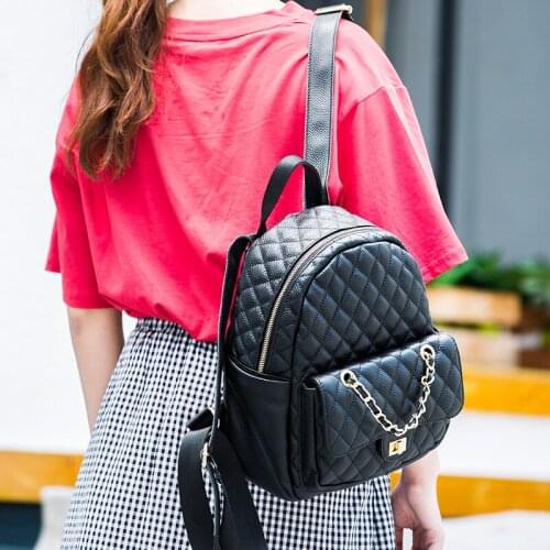 0993 New Fashion double shoulder bag leisure trendy women bag street fashion small knapsack Cowhide Leather Backpack