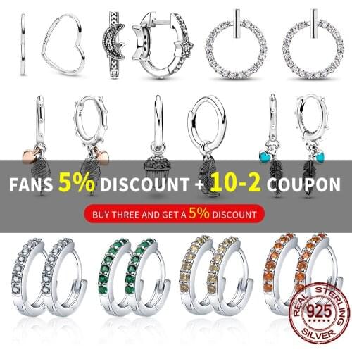 Pandach 100% 925 Sterling Silver Round Zircon Earrings Fashion Jewelry 2021 New Jewelry Accessories Holiday Gift