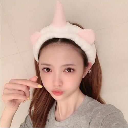 10pcs/lot european style Unicorn Horn Kids Girls Headband Unicorn Girls coral fleece Headwear Hairband