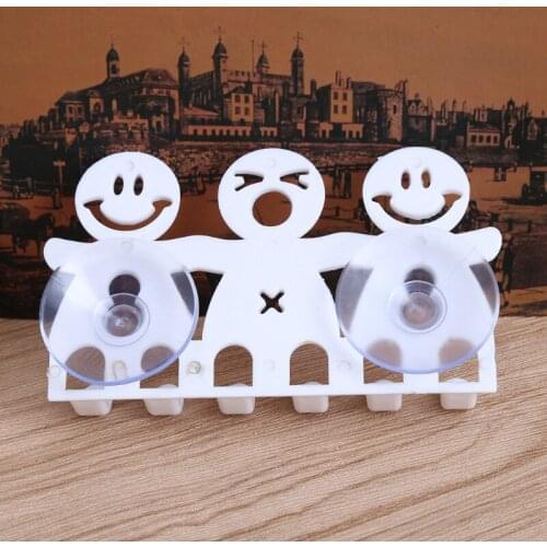 Toothbrush Holder Wall Mounted Suction Cup 5 Position Cute Cartoon Smile Bathroom Sets X4YD