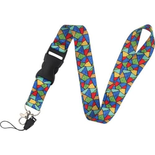 Retro Stained Glass Window Art Lanyards Keychain Neck Strap ID Card Gym Pass Badge Holder Phone Hang Rope Lariat Lanyard Keyring