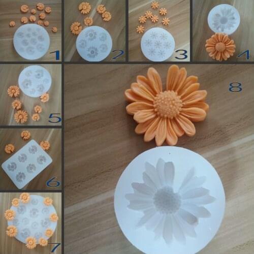 Daisy Chamomile Flower Silicone Mold Car Aromatherapy Epoxy Handmade Soap Candle Mold DIY Decoration Mold