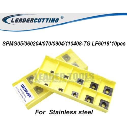 SPMG050204 SPMG060204 SPMG070308 SPMG090408 SPMG110408-TG LF6018*10pcs Deskar U Drill Carbide Inserts for Stainless Steel